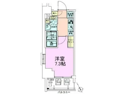 門前仲町レジデンス参番館(1K/3階)の間取り写真
