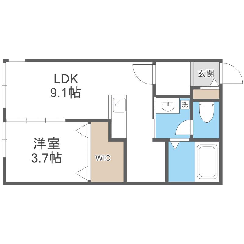 HALENIX札幌医大前(1LDK/4階)の間取り写真