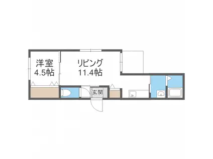 PREMIERE発寒(1LDK/4階)の間取り写真