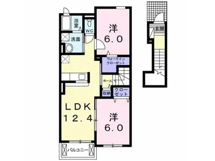 DOLCEB(2LDK/2階)の間取り写真