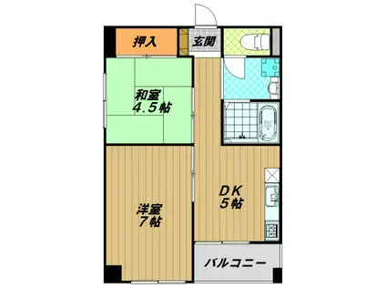 ル・トワ・ノワール(2DK/3階)の間取り写真