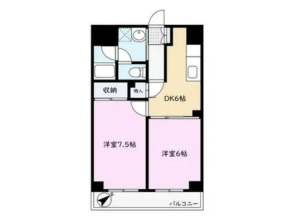 エクステリア宮島(2DK/3階)の間取り写真