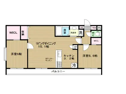 PURE PLAISIR(2LDK/8階)の間取り写真