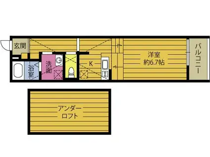 REGINA勢家(1K/1階)の間取り写真