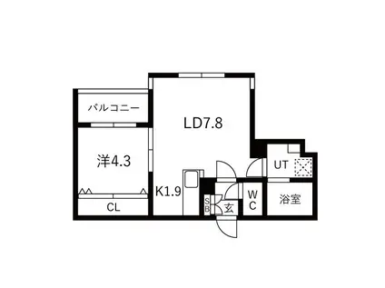 ULUHATUTERRACE(1LDK/2階)の間取り写真