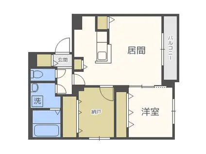 エアフォルク八軒(2LDK/3階)の間取り写真