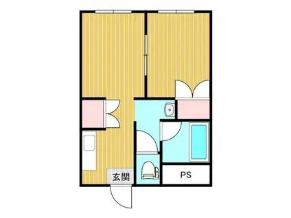 ピュアシティ梅園(1DK/1階)の間取り写真