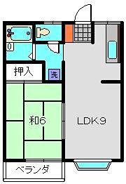 ダイアヒルズ(1LDK/1階)の間取り写真