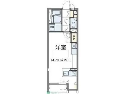 レオネクストグランビュー清水山(ワンルーム/1階)の間取り写真