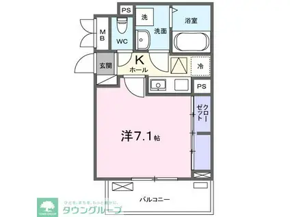 ヒカルサ熊谷曙町(1K/1階)の間取り写真