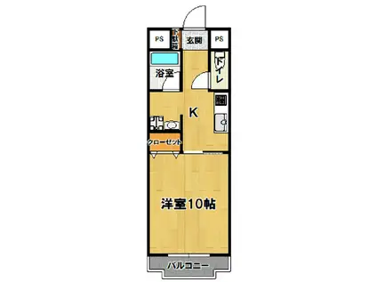 ユニバース(1K/2階)の間取り写真