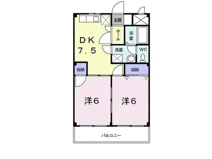 レジダンスシャルマン(2DK/3階)の間取り写真