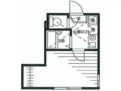 リーヴェルポート横浜山手II(1K/1階)の間取り写真