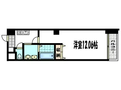 木屋町ビル(1K/3階)の間取り写真