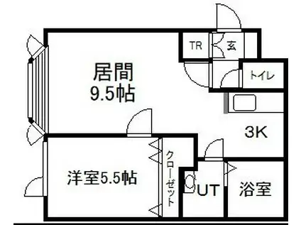 エスパニア名寄I(1LDK/1階)の間取り写真