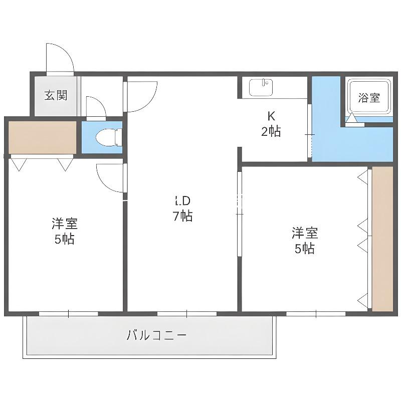 フォーレスト元町(2LDK/3階)の間取り写真
