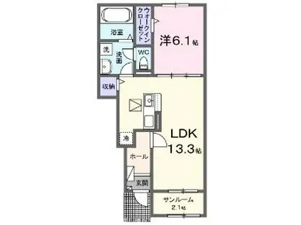 エトワール メゾン(1LDK/1階)の間取り写真