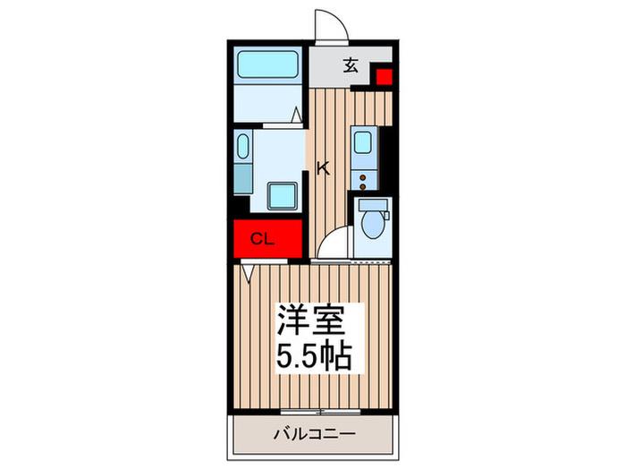 ダイワレジデンス川口(1K/2階)の間取り写真