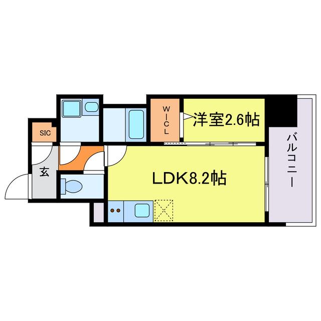 コンフォリア・リヴ南森町II(1LDK/14階)の間取り写真
