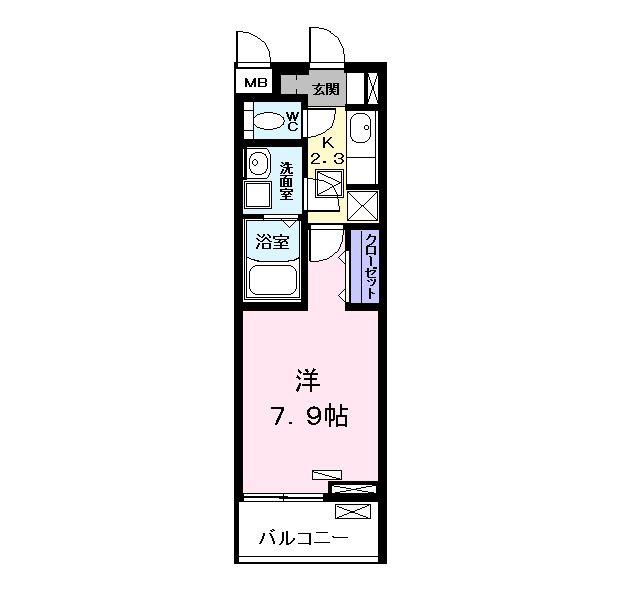 フォレスト(1K/1階)の間取り写真