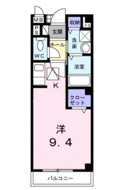 鈴蘭ハイツ(ワンルーム/1階)の間取り写真