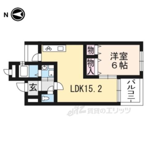 コンフィアンサ桂(1LDK/2階)の間取り写真