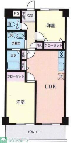 RESTAひばりヶ丘(2LDK/1階)の間取り写真