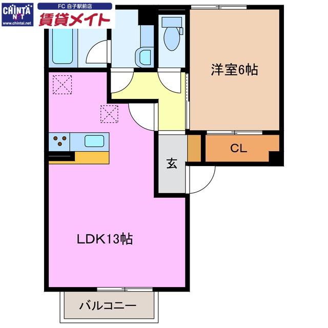 パルミエ III(1LDK/1階)の間取り写真