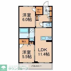 GRANDY VILLA CENTRAL PARK I(2LDK/3階)の間取り写真