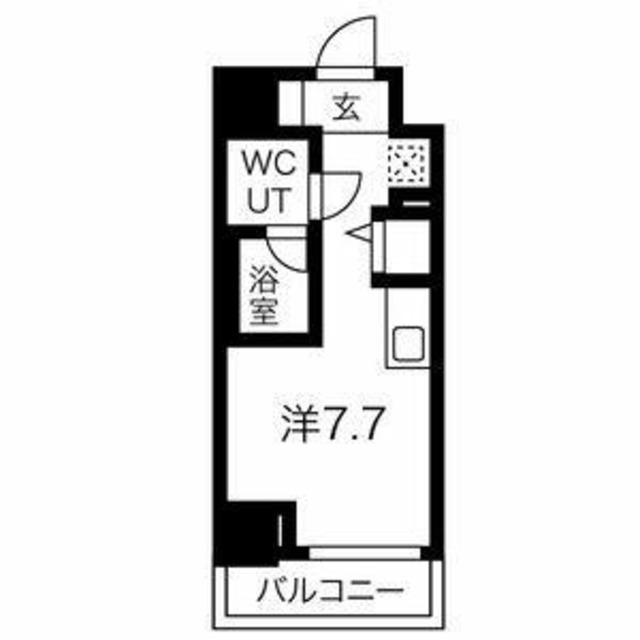 クラリッサ川崎グランデ(ワンルーム/12階)の間取り写真