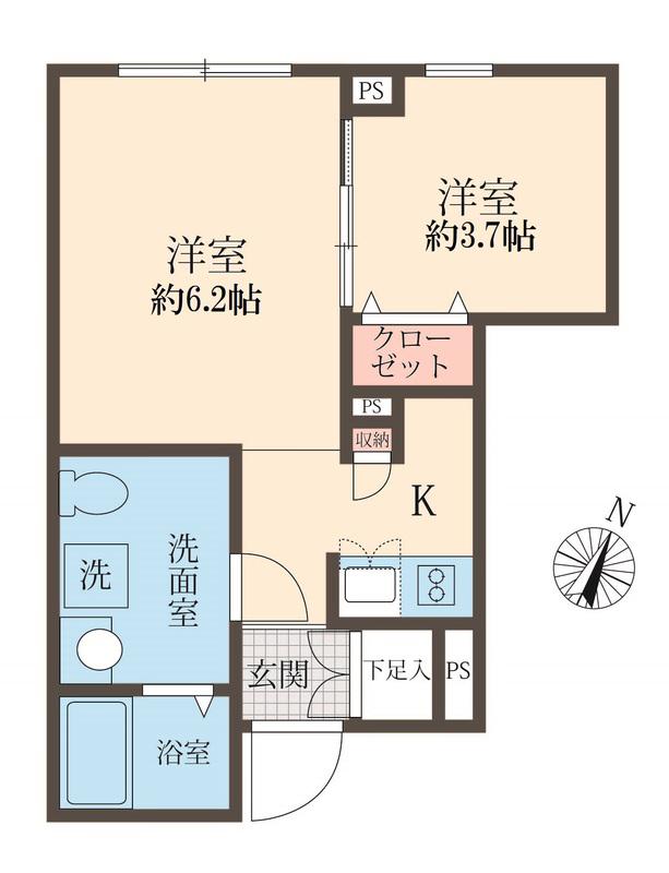 アズ板橋本町レジデンス(1DK/1階)の間取り写真