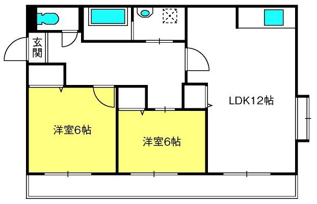ボンメゾン(2LDK/2階)の間取り写真