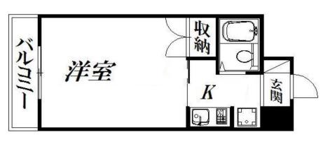 グランメゾン芙蓉(1K/4階)の間取り写真