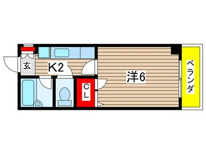 ベルリオ(1K/2階)の間取り写真