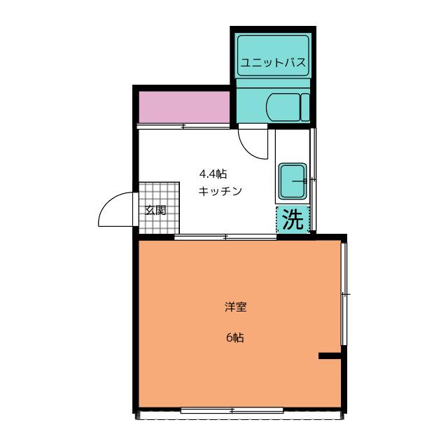イーストハイム(1K/1階)の間取り写真