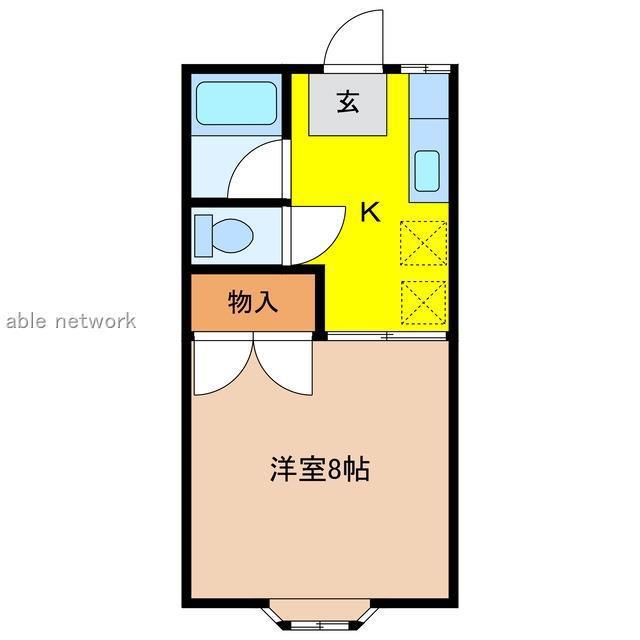セレクティ(1K/2階)の間取り写真