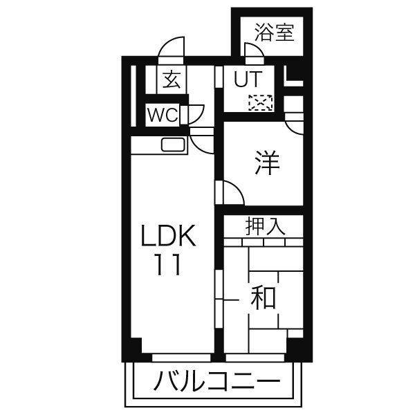 リエス千代田(2LDK/2階)の間取り写真