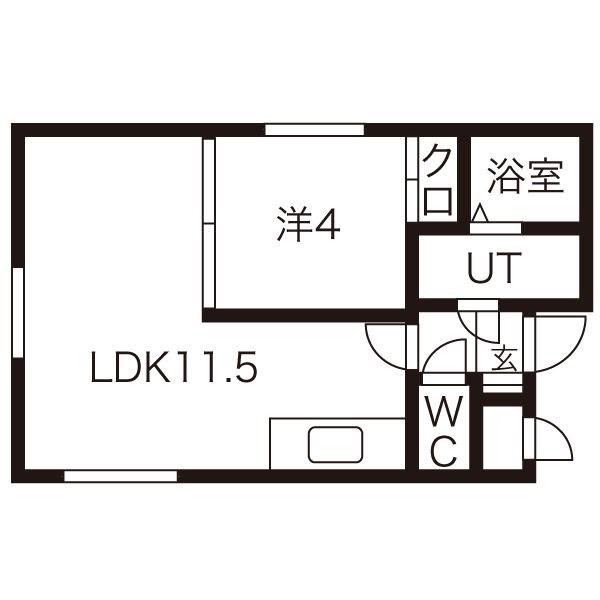 クリスタルパレス(1LDK/3階)の間取り写真