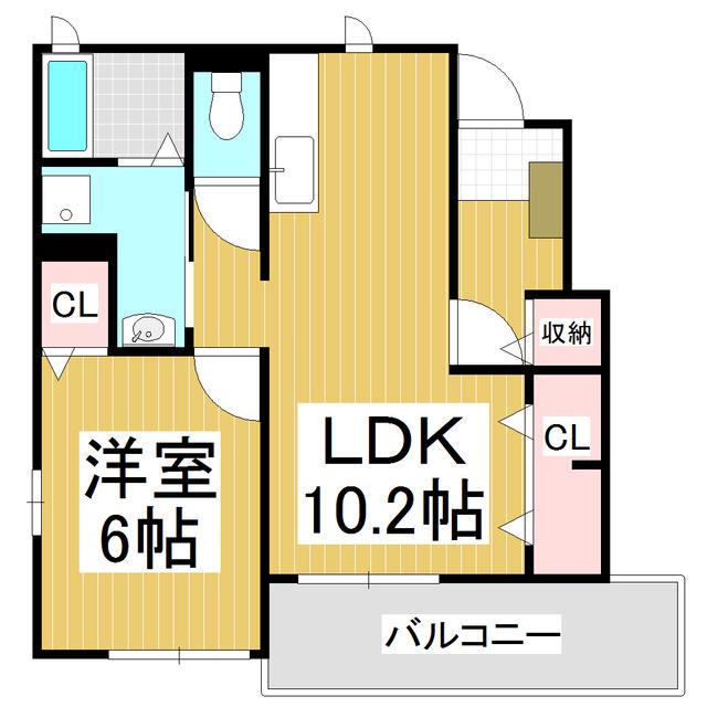 カーサ宮川(1LDK/1階)の間取り写真