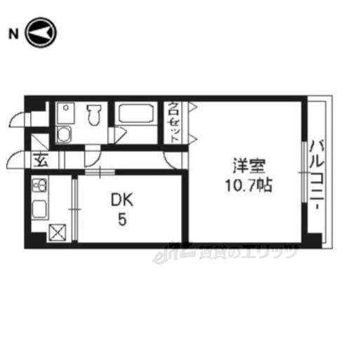 ANYTIME(1DK/1階)の間取り写真