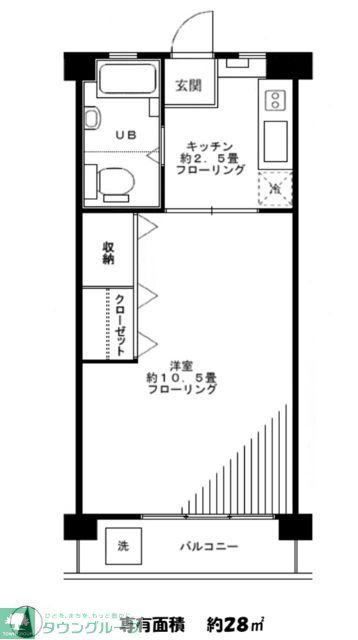 東武東上線 志木駅 徒歩8分 5階建 築59年(1K/4階)の間取り写真