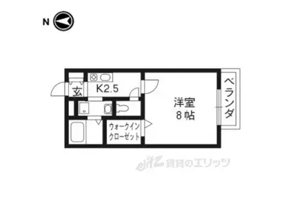 バルカディロッチャ(1K/2階)の間取り写真