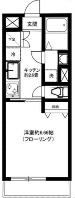 目白台パーク(1K/1階)の間取り写真