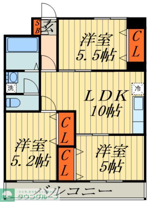 キャピタルプラス(3LDK/5階)の間取り写真
