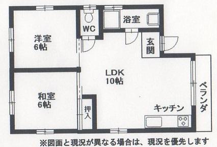 大阪府豊中市千成町3-3-15(2LDK/3階)の間取り写真