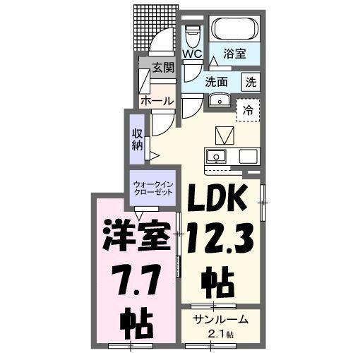 グラン クレール(1LDK/1階)の間取り写真
