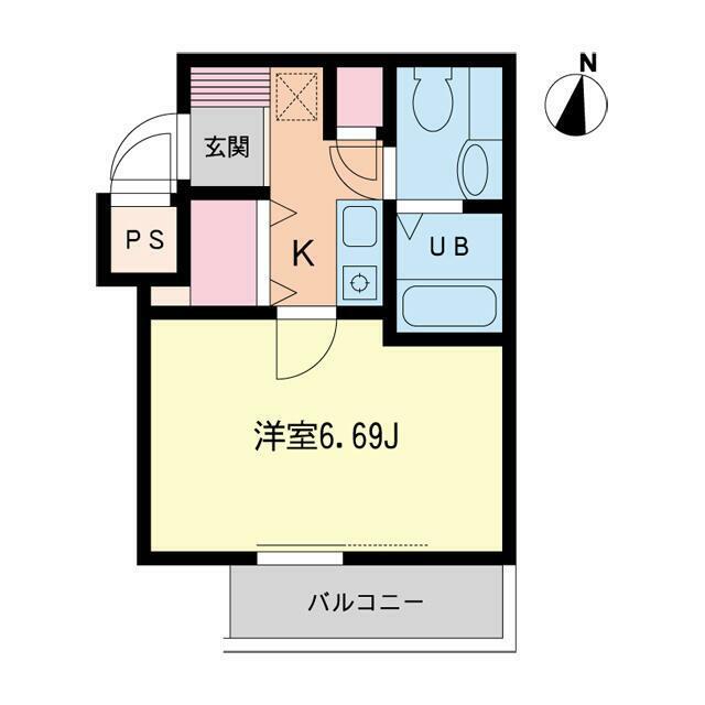 ベレール目黒(1K/2階)の間取り写真