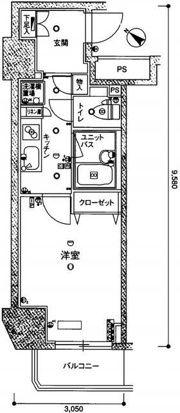 スカイコート新小岩(1K/5階)の間取り写真
