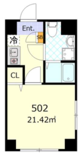 BROTE三ノ輪(1K/5階)の間取り写真