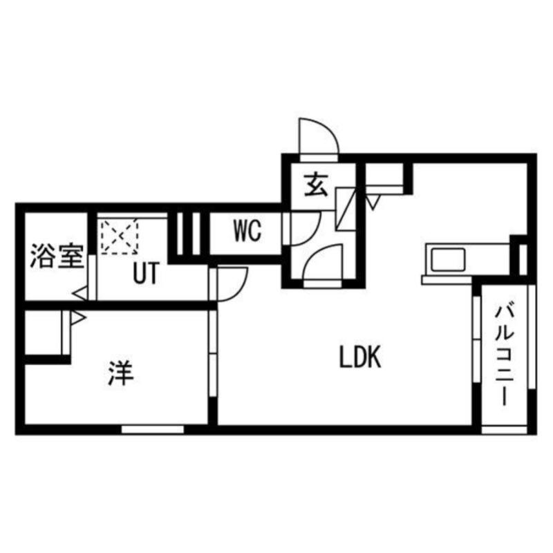 LA VITA COMODO SAPPORO ラ ヴィータ コーモド(1LDK/3階)の間取り写真